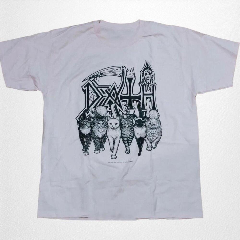 Death Graphic T-Shirt  White Metal Band Tee